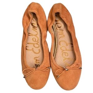Sam Edelman Felicia Suede Ballet Flats  Peachy-Pink Color Size 4 - EUC
